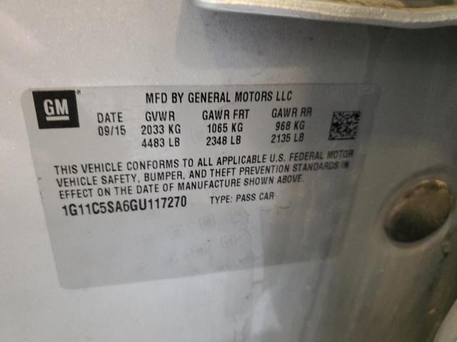 Photo 11 VIN: 1G11C5SA6GU117270 - CHEVROLET MALIBU 