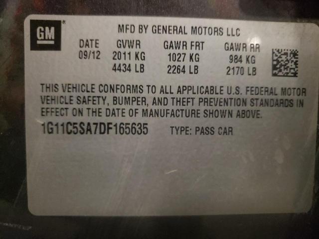 Photo 11 VIN: 1G11C5SA7DF165635 - CHEVROLET MALIBU 1LT 