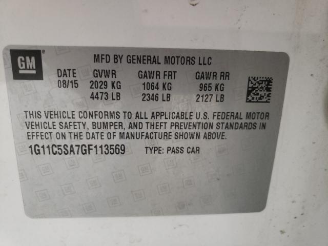 Photo 9 VIN: 1G11C5SA7GF113569 - CHEVROLET MALIBU LIM 