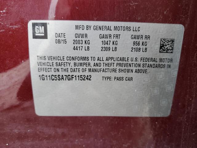 Photo 11 VIN: 1G11C5SA7GF115242 - CHEVROLET MALIBU LIM 