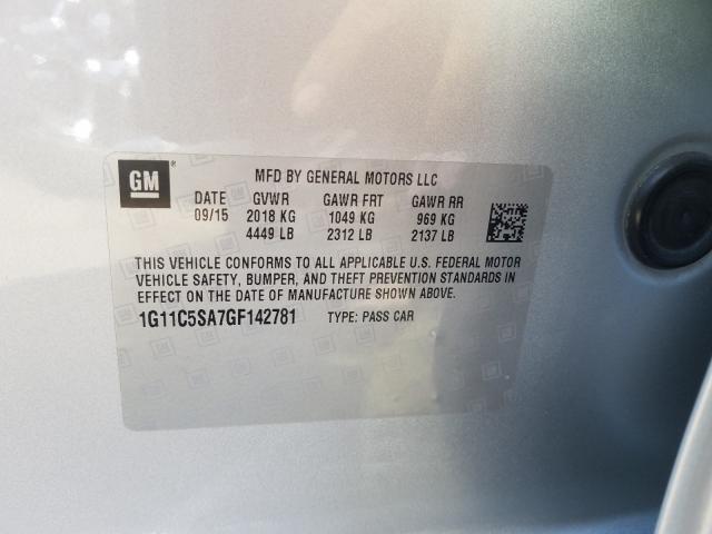 Photo 9 VIN: 1G11C5SA7GF142781 - CHEVROLET MALIBU LIM 