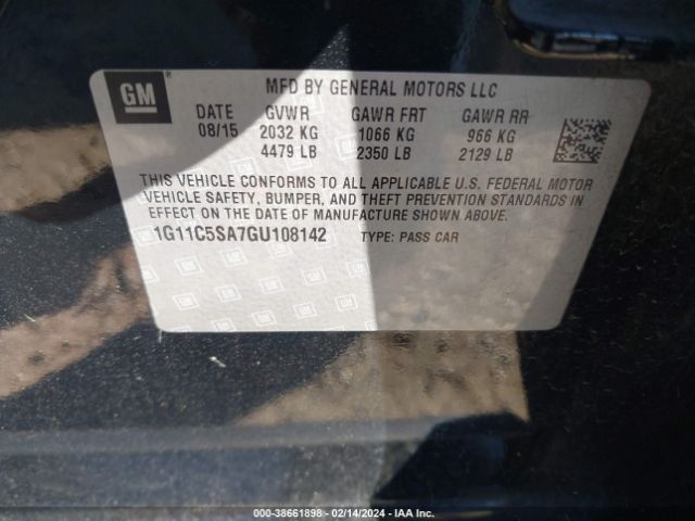 Photo 8 VIN: 1G11C5SA7GU108142 - CHEVROLET MALIBU LIMITED 