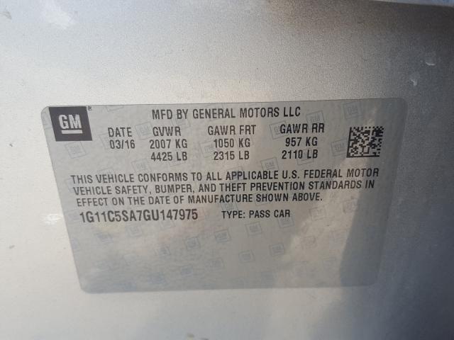 Photo 9 VIN: 1G11C5SA7GU147975 - CHEVROLET MALIBU LIM 