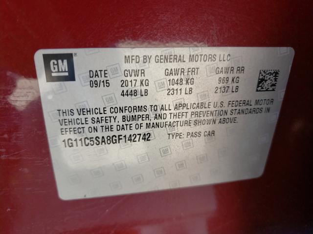 Photo 9 VIN: 1G11C5SA8GF142742 - CHEVROLET MALIBU LIM 