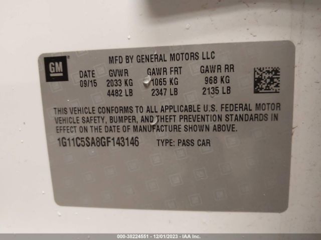 Photo 8 VIN: 1G11C5SA8GF143146 - CHEVROLET MALIBU LIMITED 