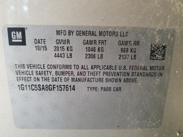 Photo 9 VIN: 1G11C5SA8GF157614 - CHEVROLET MALIBU LIM 