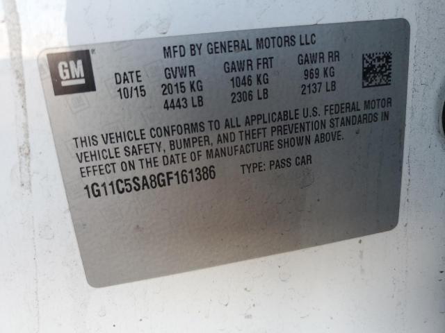 Photo 11 VIN: 1G11C5SA8GF161386 - CHEVROLET MALIBU 