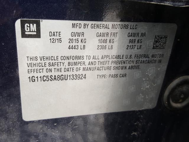 Photo 9 VIN: 1G11C5SA8GU133924 - CHEVROLET MALIBU LIM 