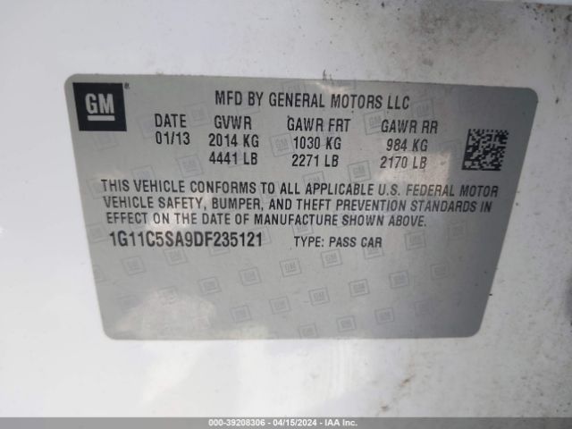 Photo 8 VIN: 1G11C5SA9DF235121 - CHEVROLET MALIBU 