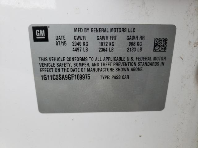 Photo 9 VIN: 1G11C5SA9GF109975 - CHEVROLET MALIBU LIM 