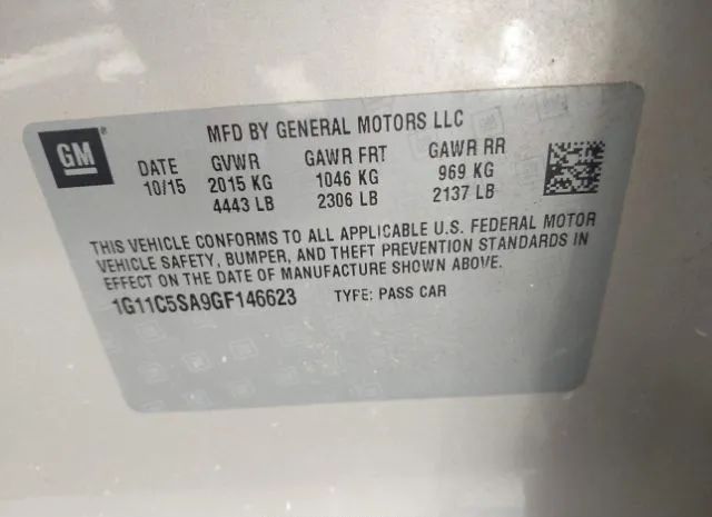 Photo 8 VIN: 1G11C5SA9GF146623 - CHEVROLET MALIBU LIMITED 