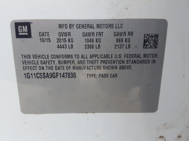 Photo 9 VIN: 1G11C5SA9GF147836 - CHEVROLET MALIBU LIM 