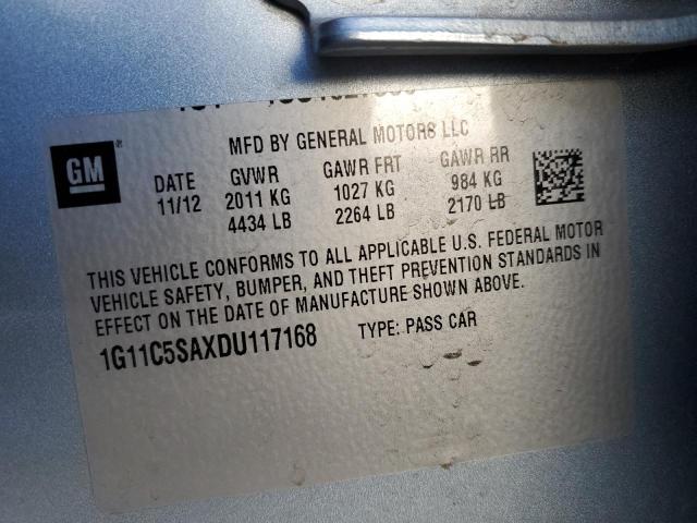 Photo 11 VIN: 1G11C5SAXDU117168 - CHEVROLET MALIBU 