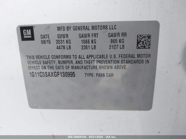 Photo 8 VIN: 1G11C5SAXGF130995 - CHEVROLET MALIBU LIMITED 