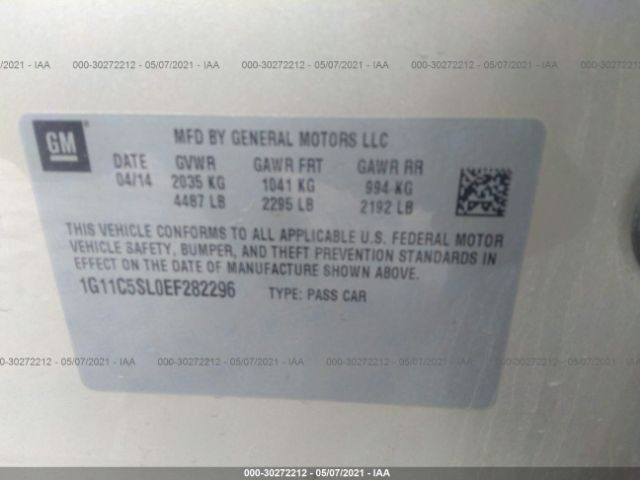 Photo 8 VIN: 1G11C5SL0EF282296 - CHEVROLET MALIBU 