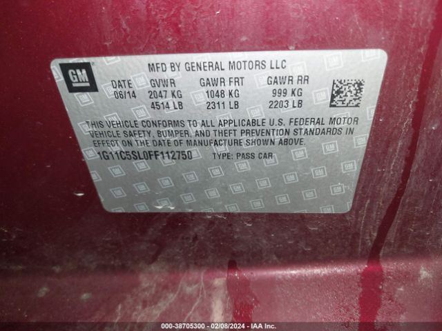 Photo 8 VIN: 1G11C5SL0FF112750 - CHEVROLET MALIBU 