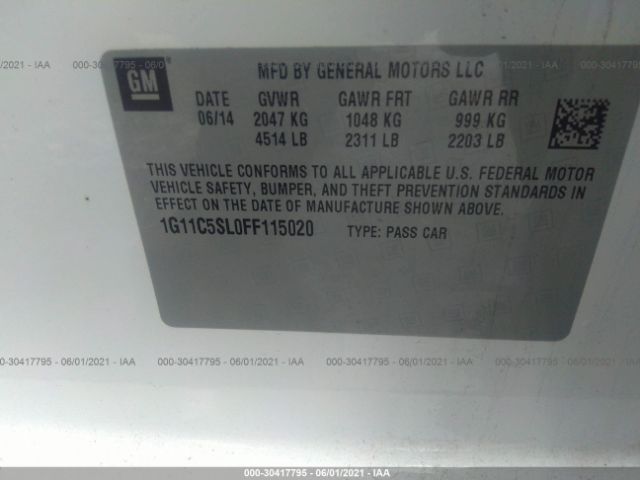 Photo 8 VIN: 1G11C5SL0FF115020 - CHEVROLET MALIBU 