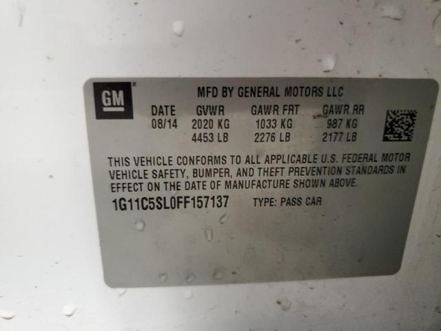 Photo 11 VIN: 1G11C5SL0FF157137 - CHEVROLET MALIBU 1LT 