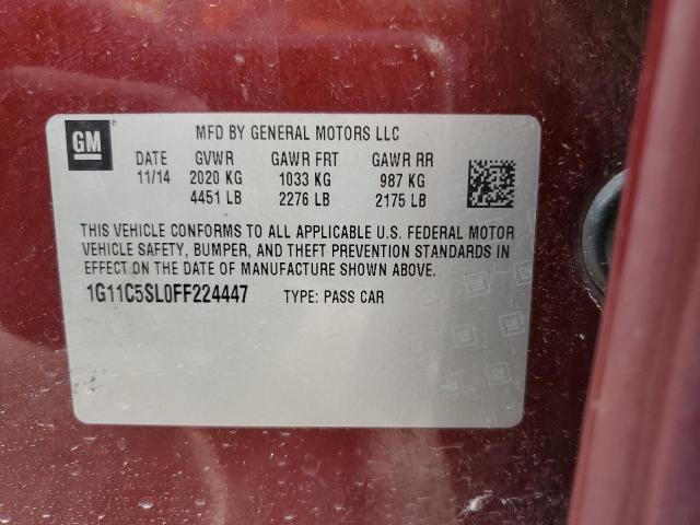 Photo 12 VIN: 1G11C5SL0FF224447 - CHEVROLET MALIBU 