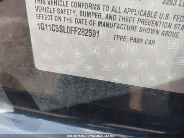 Photo 8 VIN: 1G11C5SL0FF282591 - CHEVROLET MALIBU 