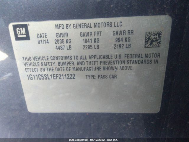 Photo 8 VIN: 1G11C5SL1EF211222 - CHEVROLET MALIBU 