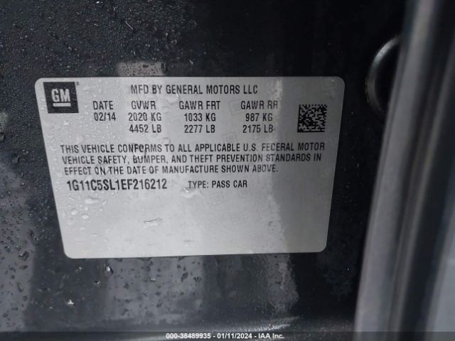 Photo 8 VIN: 1G11C5SL1EF216212 - CHEVROLET MALIBU 