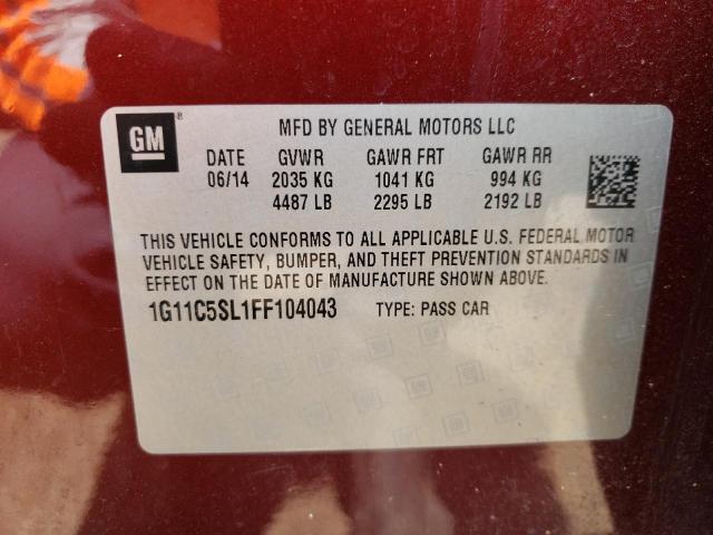 Photo 11 VIN: 1G11C5SL1FF104043 - CHEVROLET MALIBU 1LT 