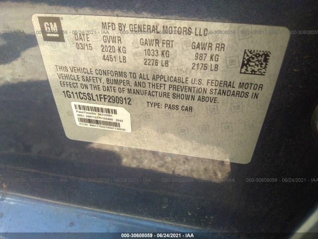 Photo 8 VIN: 1G11C5SL1FF290912 - CHEVROLET MALIBU 