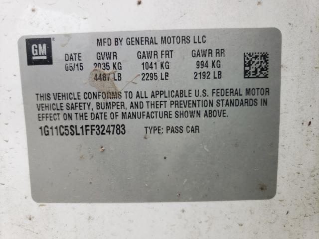 Photo 9 VIN: 1G11C5SL1FF324783 - CHEVROLET MALIBU LT 