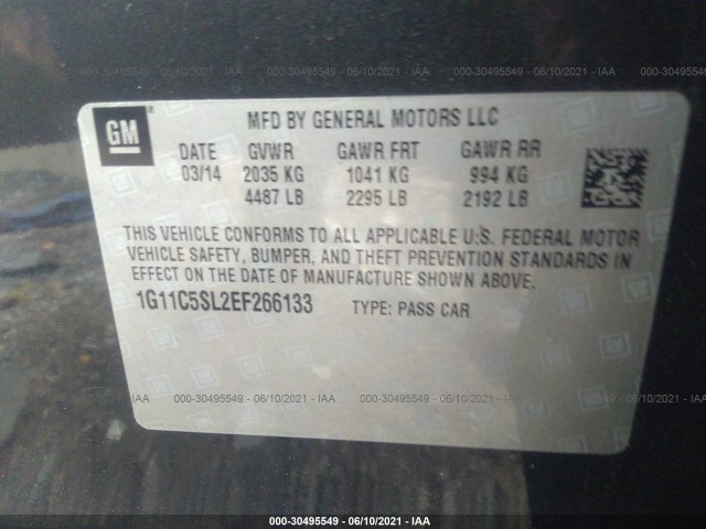 Photo 8 VIN: 1G11C5SL2EF266133 - CHEVROLET MALIBU 