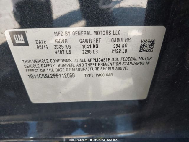 Photo 8 VIN: 1G11C5SL2FF112068 - CHEVROLET MALIBU 