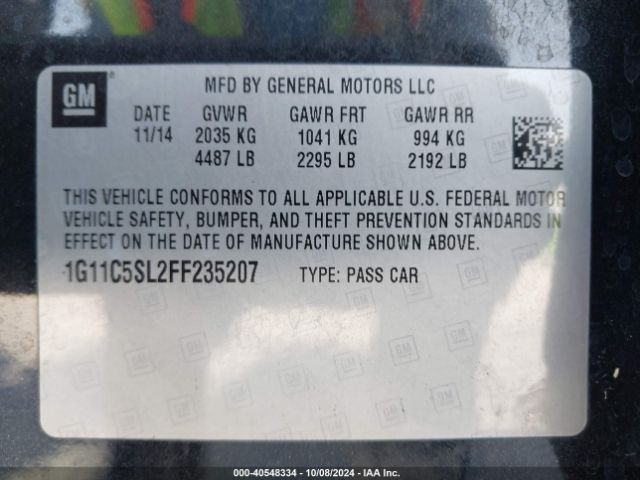 Photo 8 VIN: 1G11C5SL2FF235207 - CHEVROLET MALIBU 