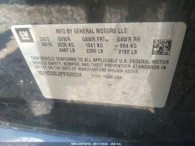 Photo 8 VIN: 1G11C5SL2FF330334 - CHEVROLET MALIBU 