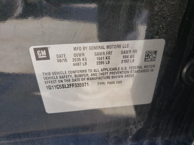 Photo 9 VIN: 1G11C5SL2FF335971 - CHEVROLET MALIBU 1LT 