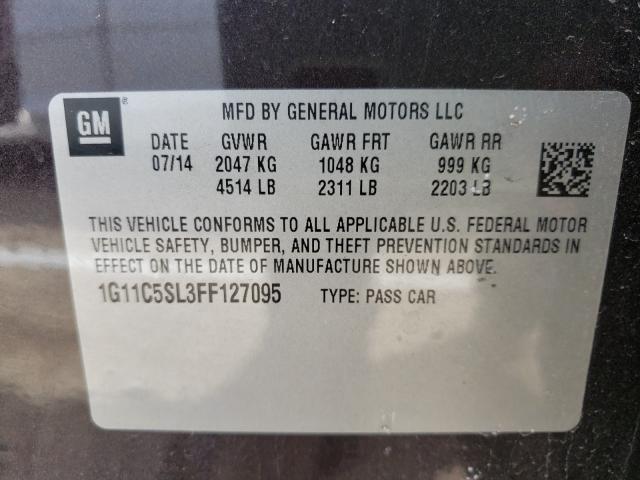 Photo 9 VIN: 1G11C5SL3FF127095 - CHEVROLET MALIBU 1LT 