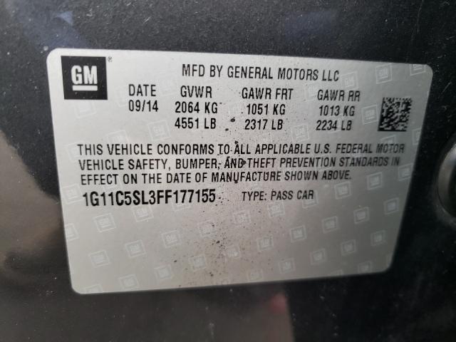 Photo 9 VIN: 1G11C5SL3FF177155 - CHEVROLET MALIBU 1LT 