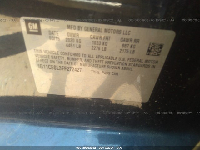 Photo 8 VIN: 1G11C5SL3FF272427 - CHEVROLET MALIBU 