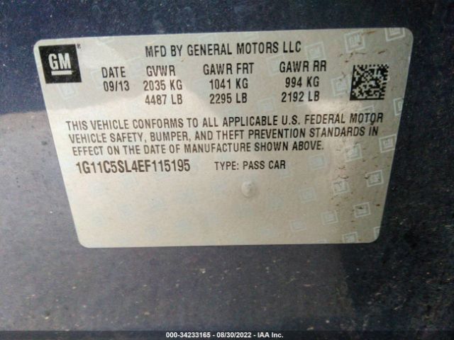 Photo 8 VIN: 1G11C5SL4EF115195 - CHEVROLET MALIBU 