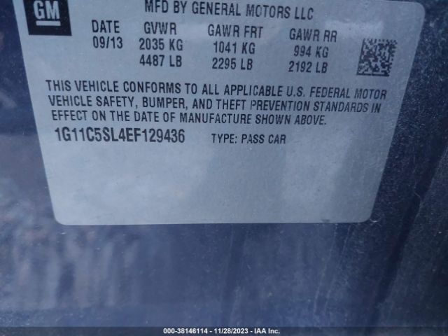 Photo 8 VIN: 1G11C5SL4EF129436 - CHEVROLET MALIBU 