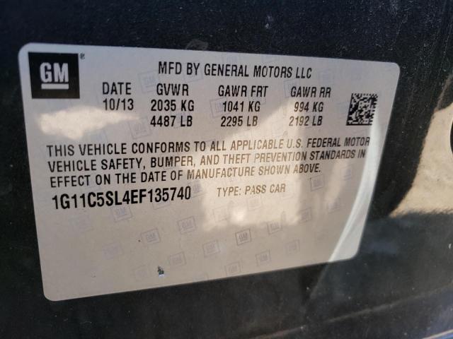 Photo 9 VIN: 1G11C5SL4EF135740 - CHEVROLET MALIBU 1LT 