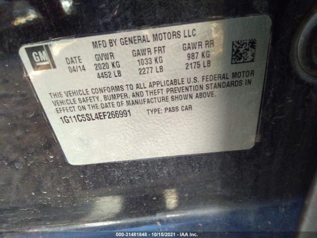 Photo 8 VIN: 1G11C5SL4EF266991 - CHEVROLET MALIBU 