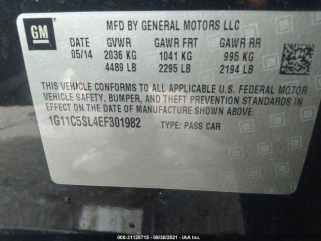 Photo 8 VIN: 1G11C5SL4EF301982 - CHEVROLET MALIBU 