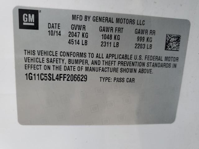 Photo 12 VIN: 1G11C5SL4FF206629 - CHEVROLET MALIBU 1LT 