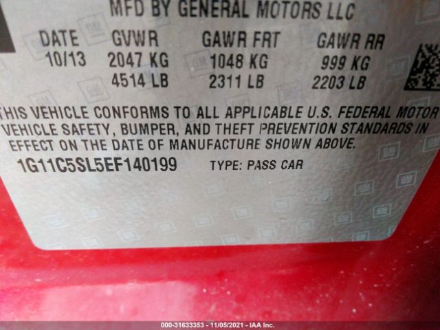 Photo 8 VIN: 1G11C5SL5EF140199 - CHEVROLET MALIBU 