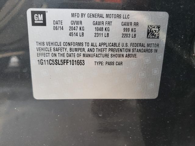 Photo 9 VIN: 1G11C5SL5FF101663 - CHEVROLET MALIBU 1LT 