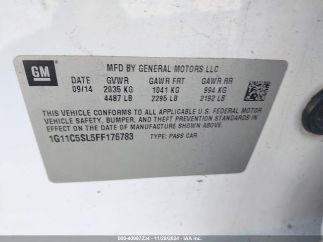 Photo 8 VIN: 1G11C5SL5FF176783 - CHEVROLET MALIBU 