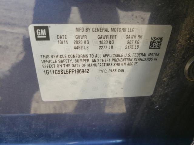 Photo 9 VIN: 1G11C5SL5FF186942 - CHEVROLET MALIBU 1LT 