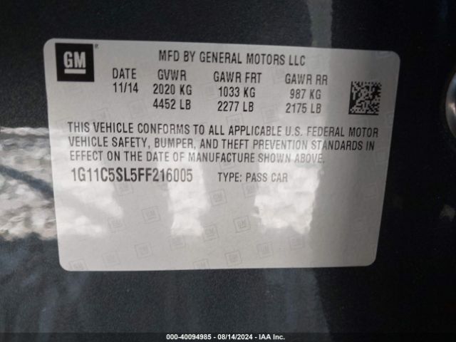 Photo 8 VIN: 1G11C5SL5FF216005 - CHEVROLET MALIBU 