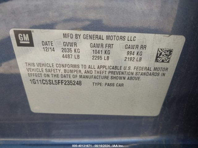 Photo 8 VIN: 1G11C5SL5FF235248 - CHEVROLET MALIBU 