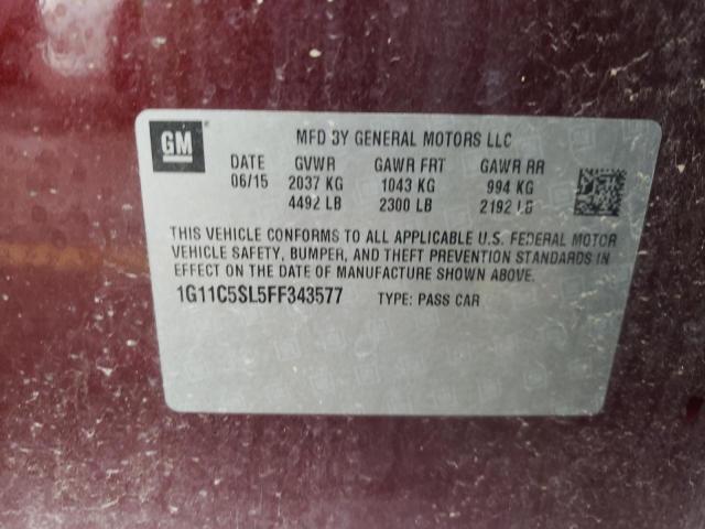 Photo 11 VIN: 1G11C5SL5FF343577 - CHEVROLET MALIBU 1LT 